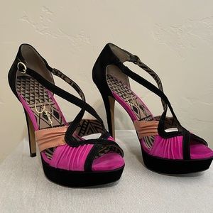 Jessica Simpson 6. 5 Black/Pink/Blush High Heels